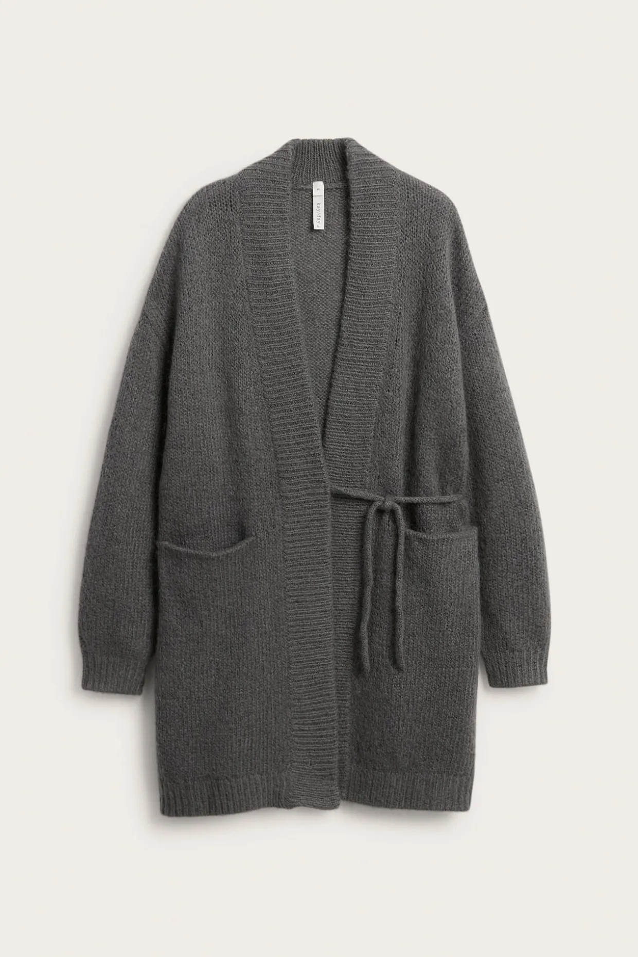 Lang cardigan i ullblanding