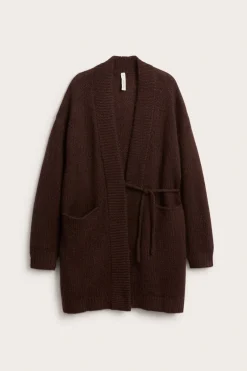 Lang cardigan i ullblanding