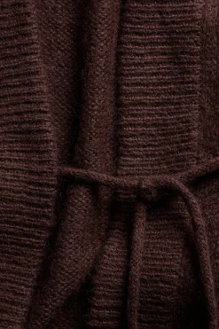 Lang cardigan i ullblanding