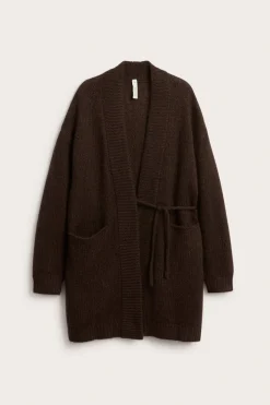 Lang cardigan i ullblanding