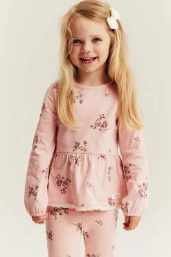 Langermet blomstret peplum-topp