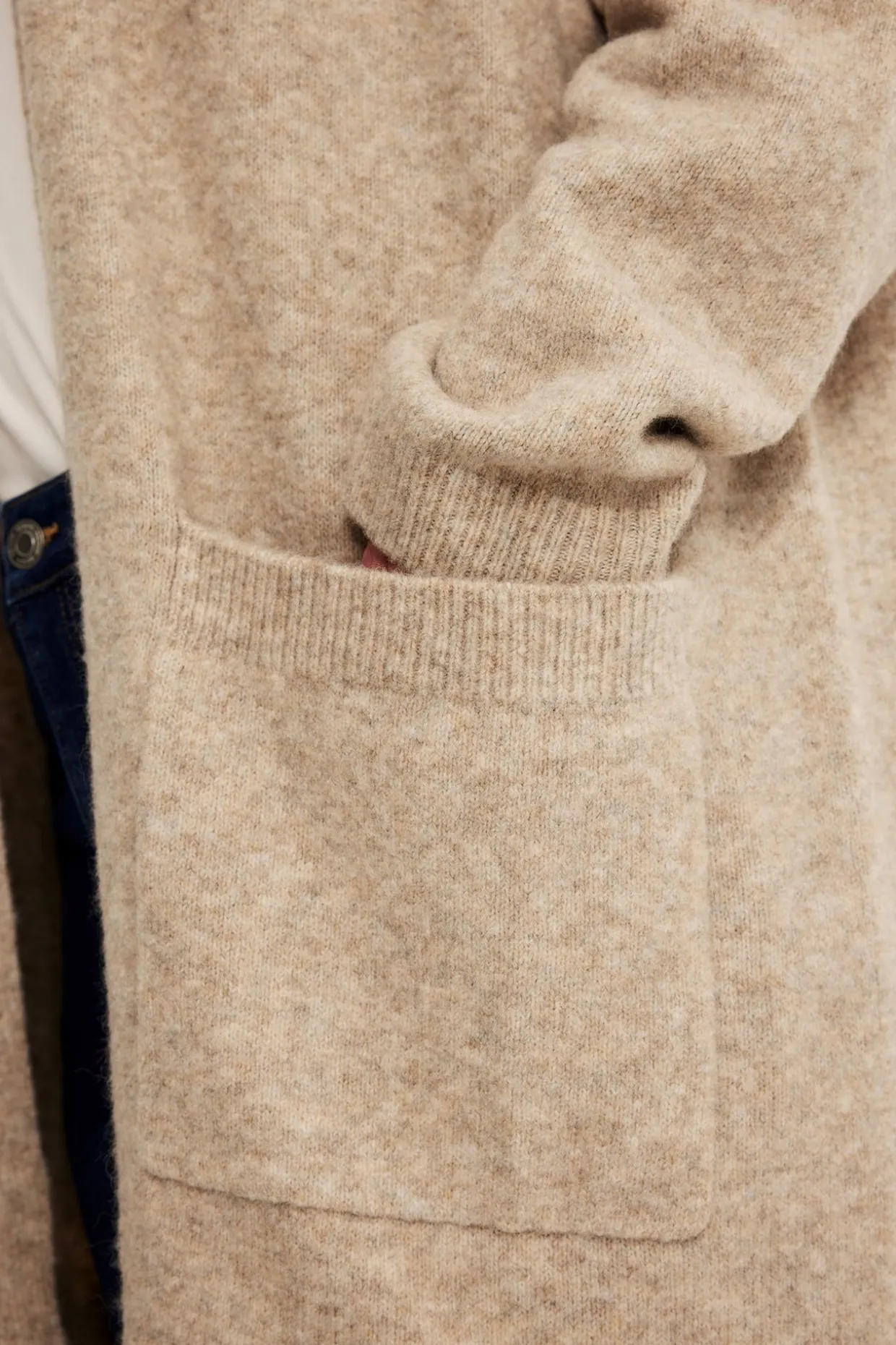 Lang strikket cardigan