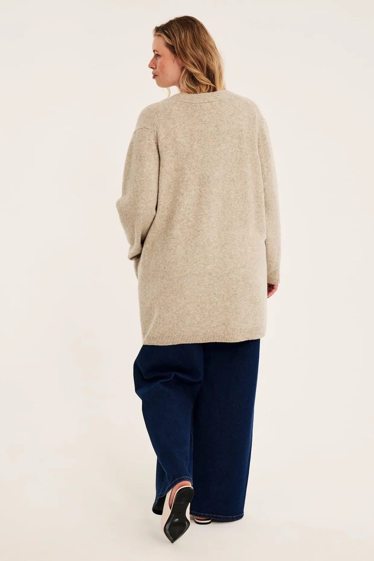 Lang strikket cardigan