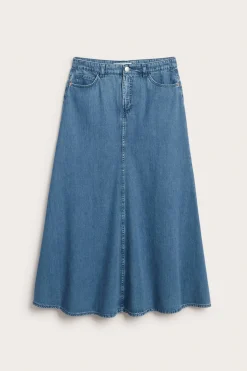 Langt jeansskjørt