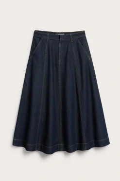 Langt jeansskjørt