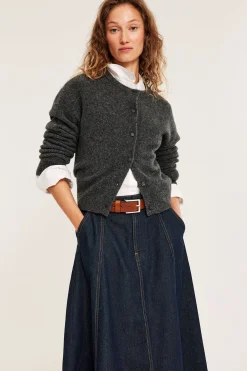 Langt jeansskjørt