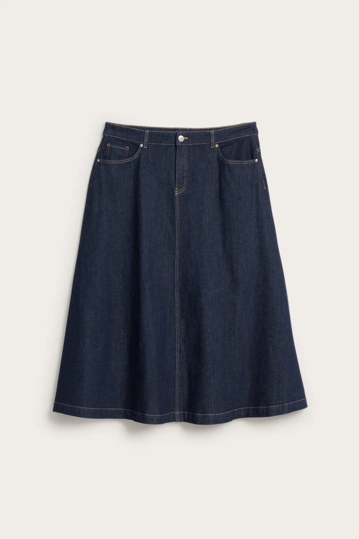 Langt jeansskjørt
