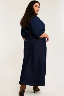 Langt jeansskjørt