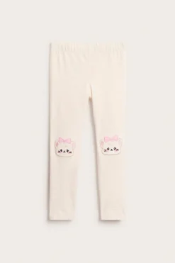 Leggings med applikasjon på knærne