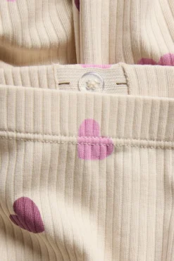 Leggings med utsvingte ben og hjertemønster