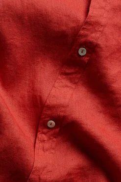 Linbluse med slipsdetalj