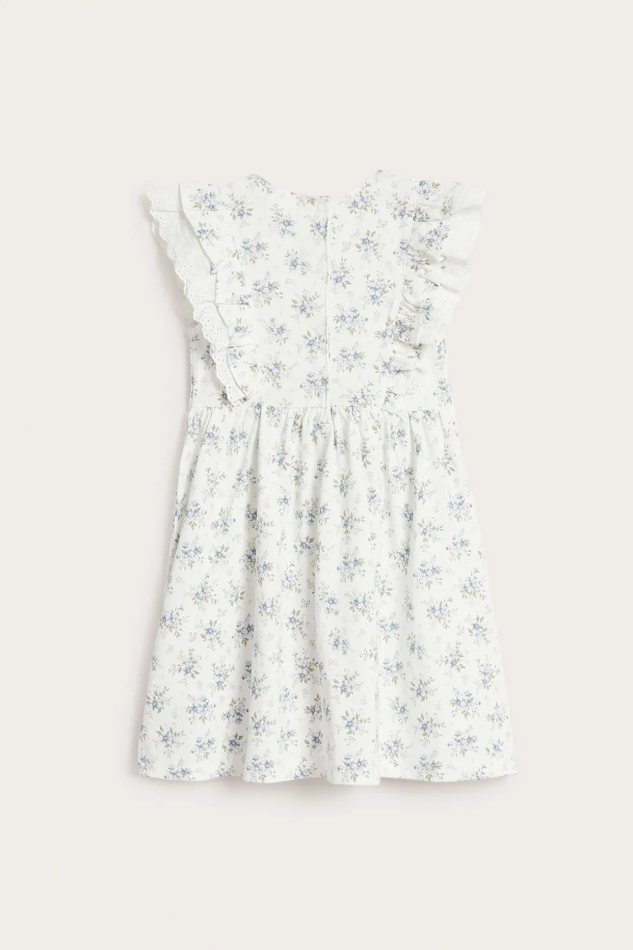 Liten blomstret kjole med volanger