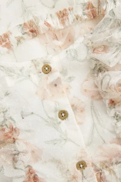 Meshkjole med blomstermønster