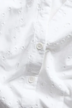 Midikjole med broderie anglaise