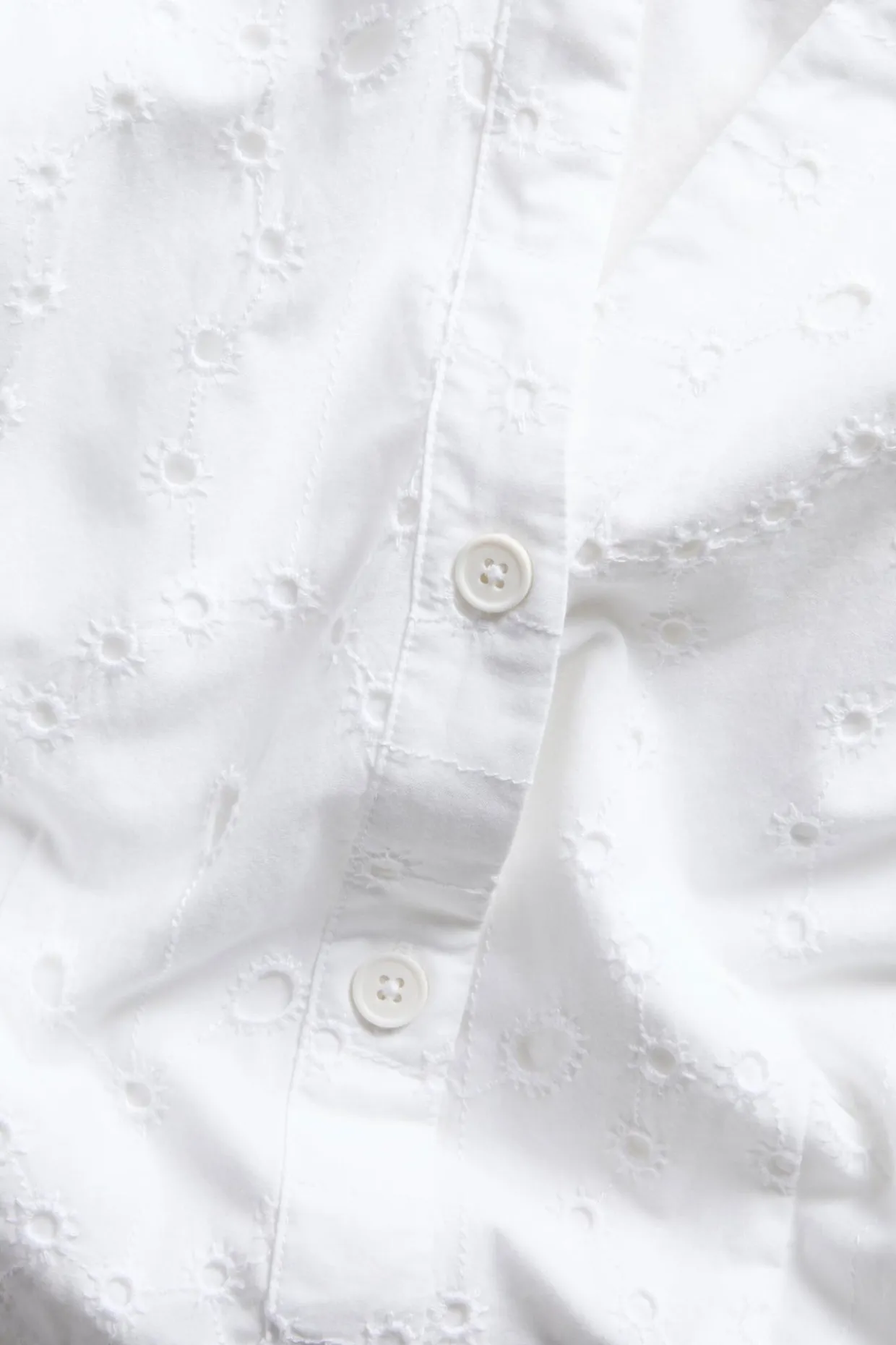 Midikjole med broderie anglaise