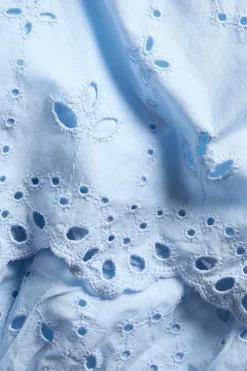 Midiskjørt i bomull med broderie anglaise