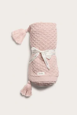 Mønsterstrikket pledd til baby | Rosa | Baby | Newbie