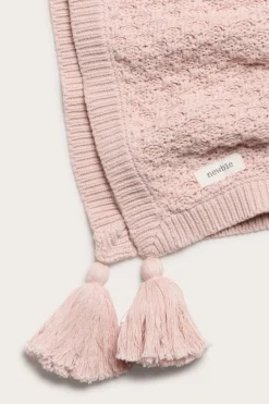 Mønsterstrikket pledd til baby | Rosa | Baby | Newbie