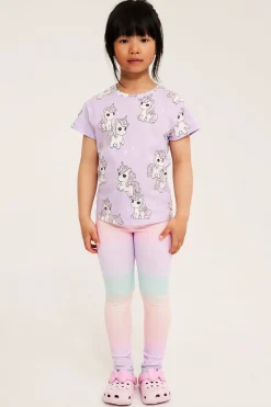 Mønstrede leggings i bomullstrikot