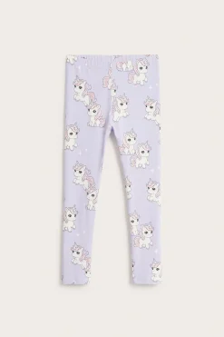 Mønstrede leggings i bomullstrikot