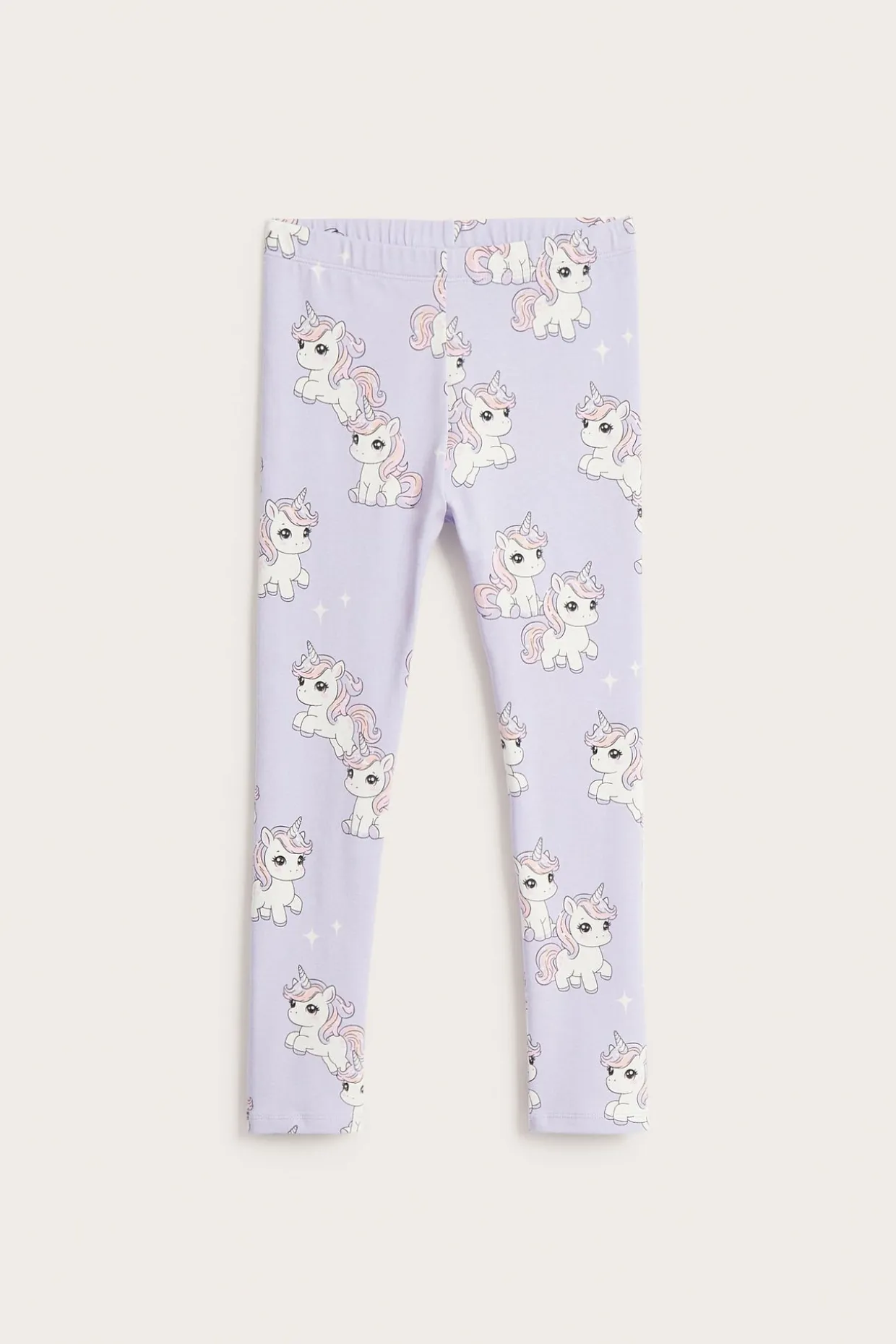 Mønstrede leggings i bomullstrikot