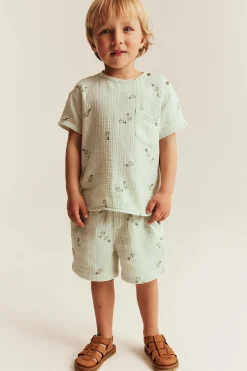 Mønstrede shorts i muslin