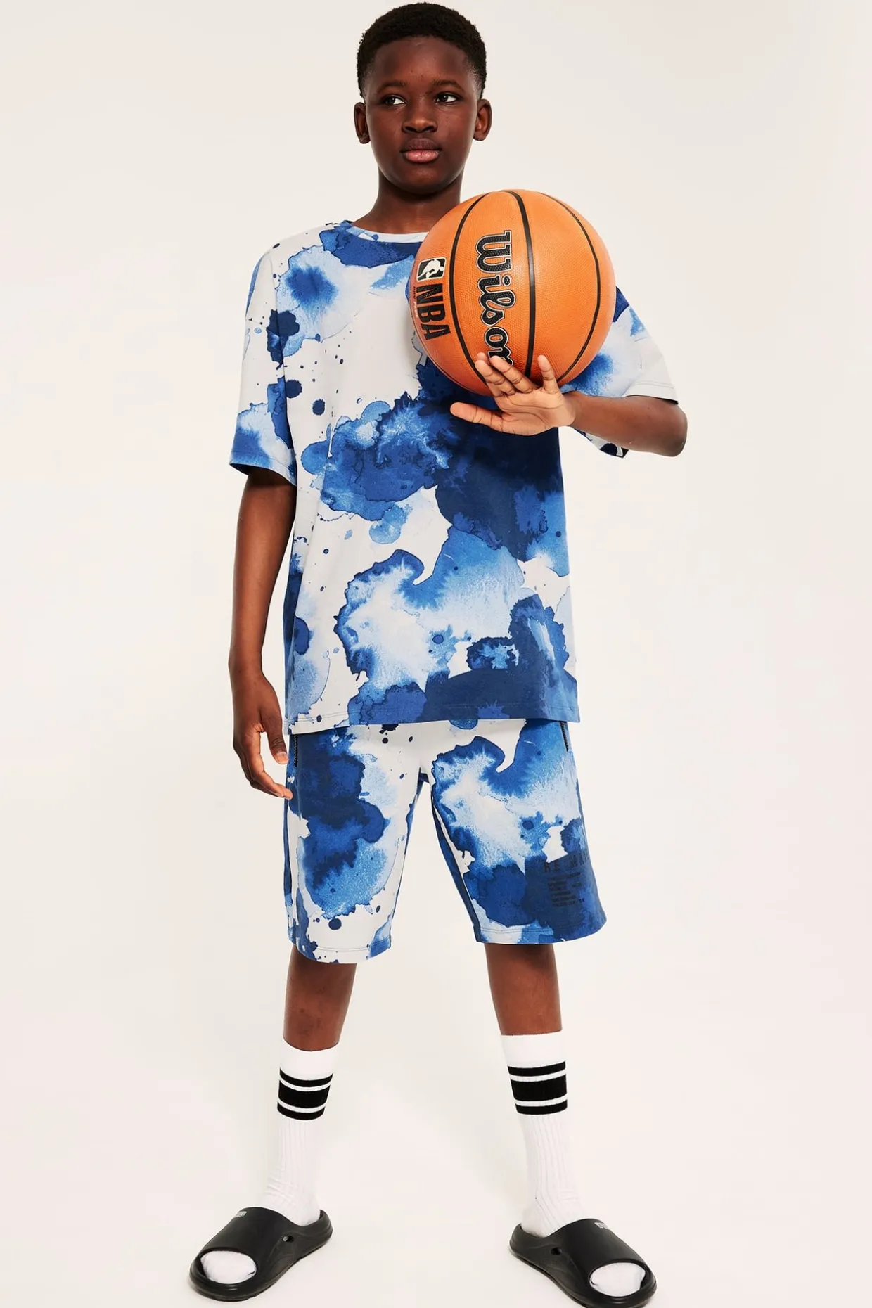 Mønstrede sweatshorts med lommer