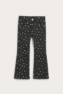 Mønstrede twilljeans i bootcut-modell
