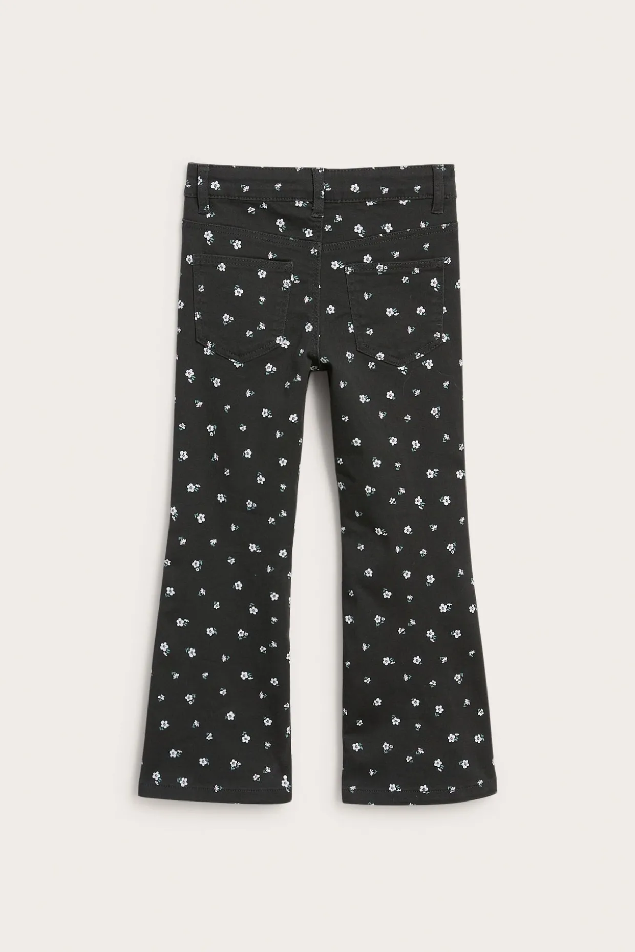 Mønstrede twilljeans i bootcut-modell