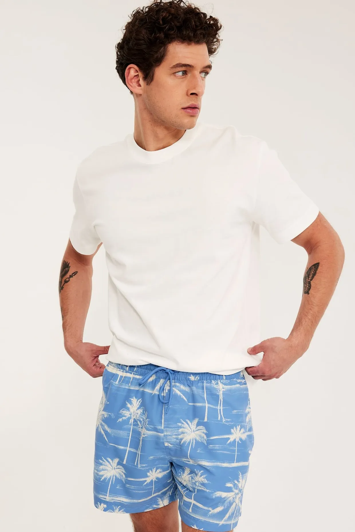 Mønstret badeshorts