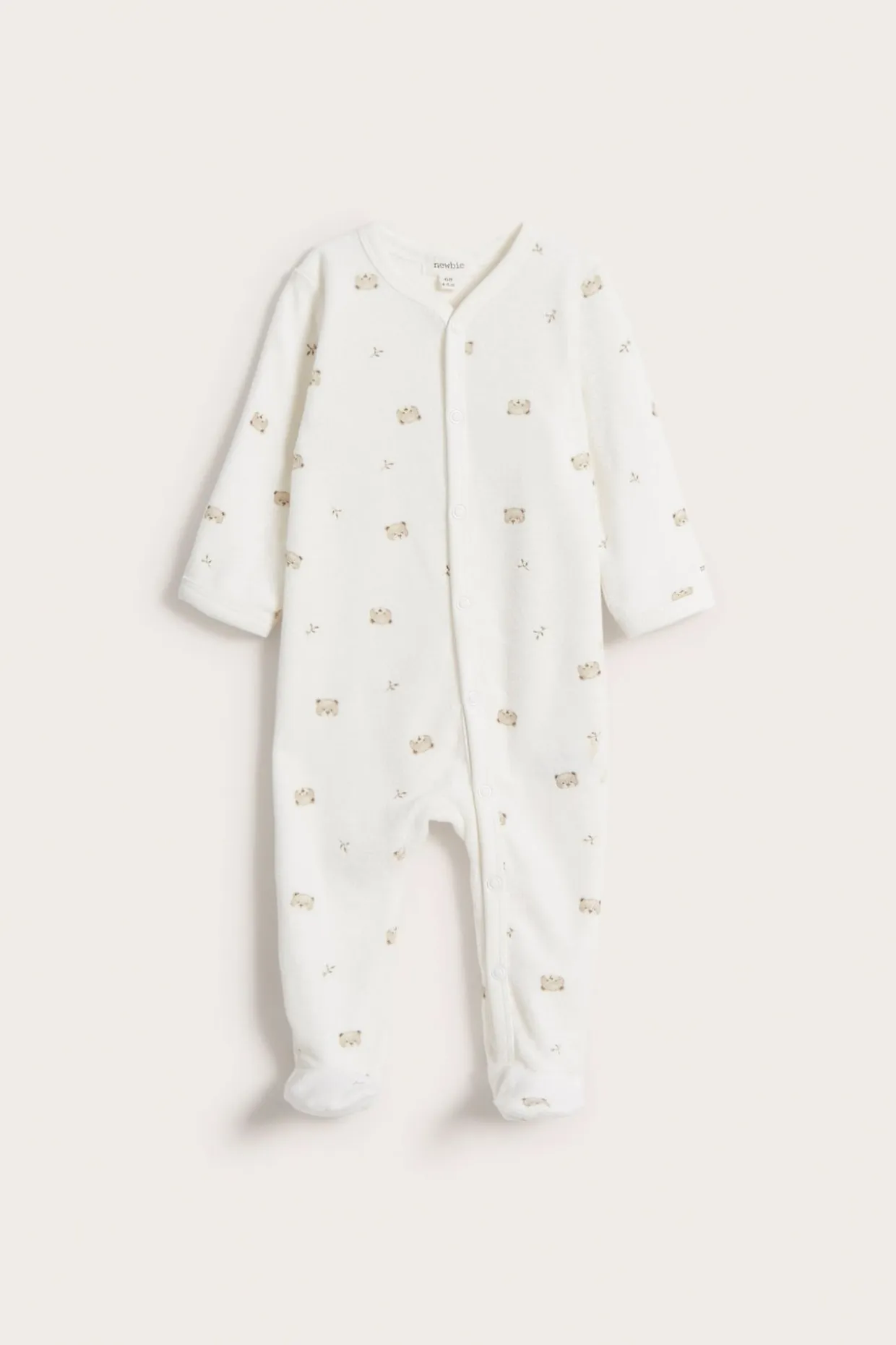 Mønstret pyjamas i velour til baby
