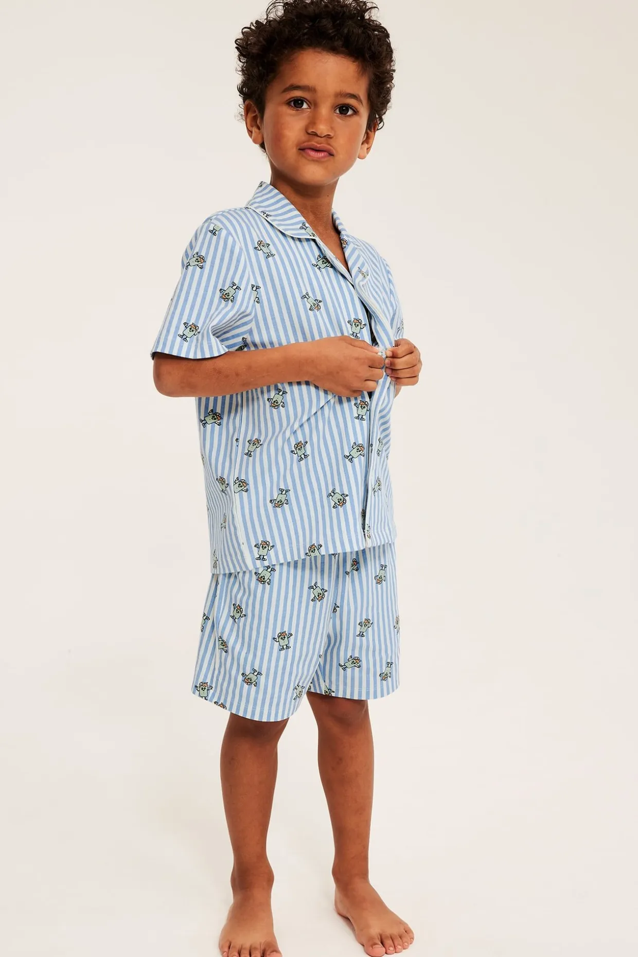 Mønstret pyjamassett med korte ben