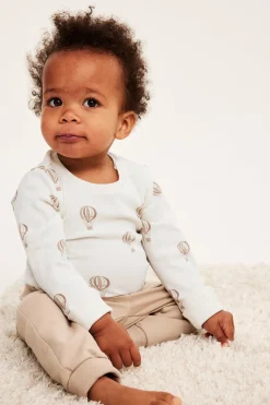 Mønstret ribbet babybody