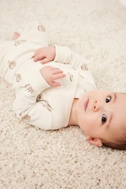 Mønstret ribbet babybody