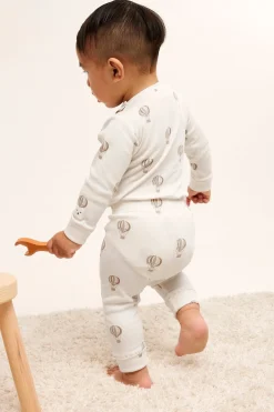 Mønstret ribbet babybody
