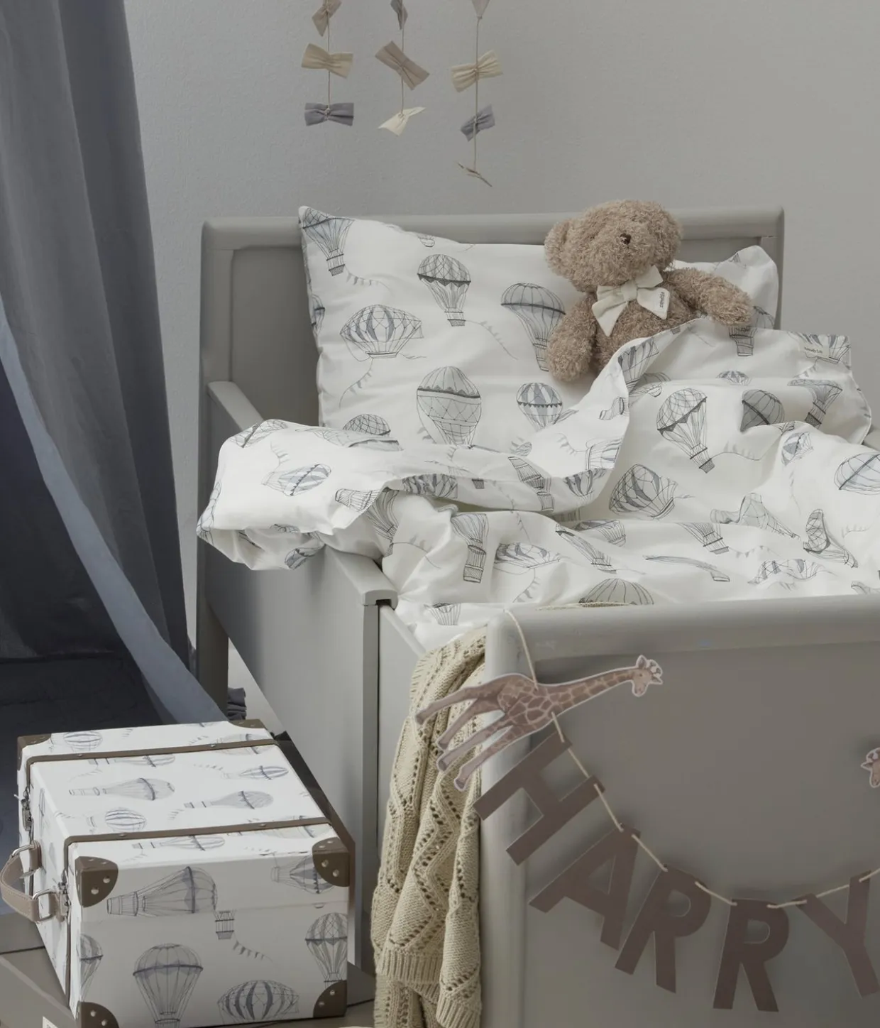 Mønstret sengesett 80 x 100 | Offwhite | Baby | Newbie