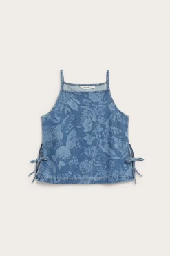 Mønstret singlet i denim