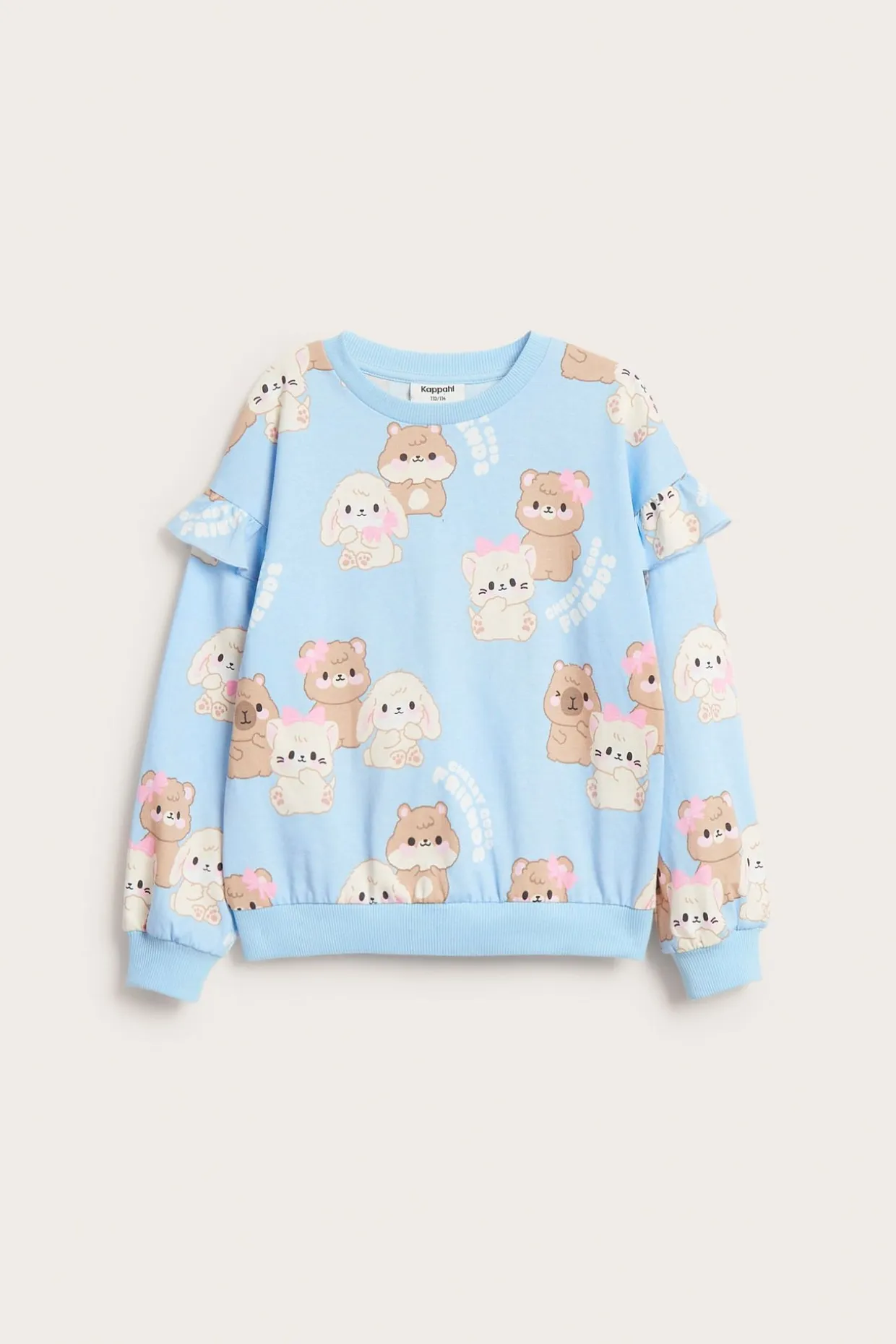 Mønstret sweatshirt med volanger