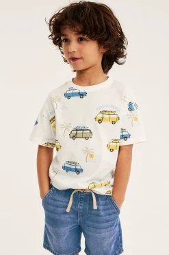 Myke jeansshorts i dra-på-modell