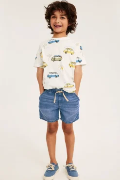 Myke jeansshorts i dra-på-modell