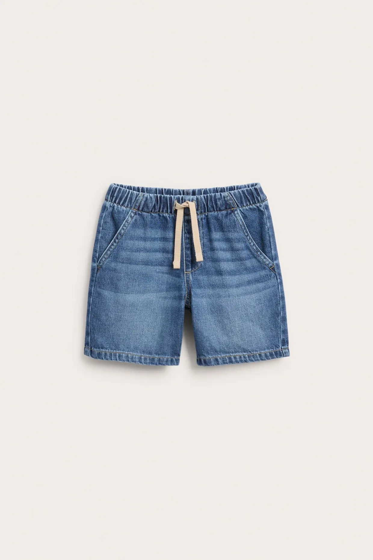 Myke jeansshorts i dra-på-modell