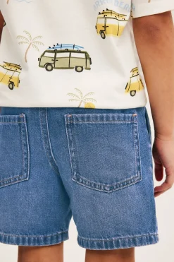 Myke jeansshorts i dra-på-modell
