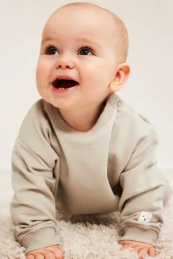 Myk sweatshirt til baby med børstet innside