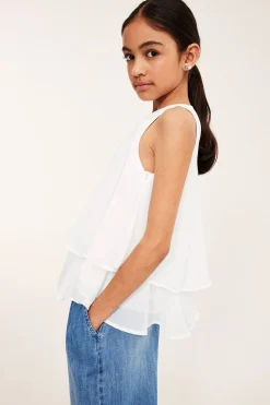 One shoulder-bluse med volanger