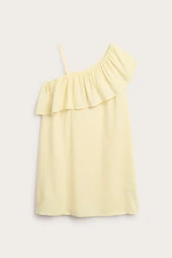 One shoulder-kjole med volanger