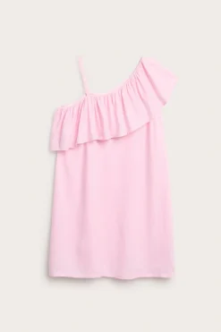 One shoulder-kjole med volanger