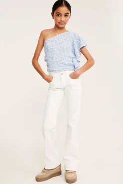 One shoulder-topp med volang