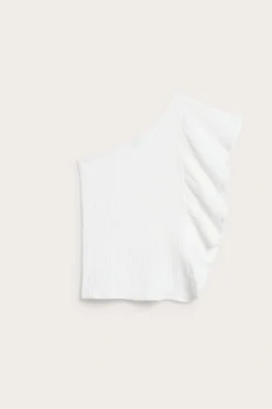 One shoulder-topp med volang
