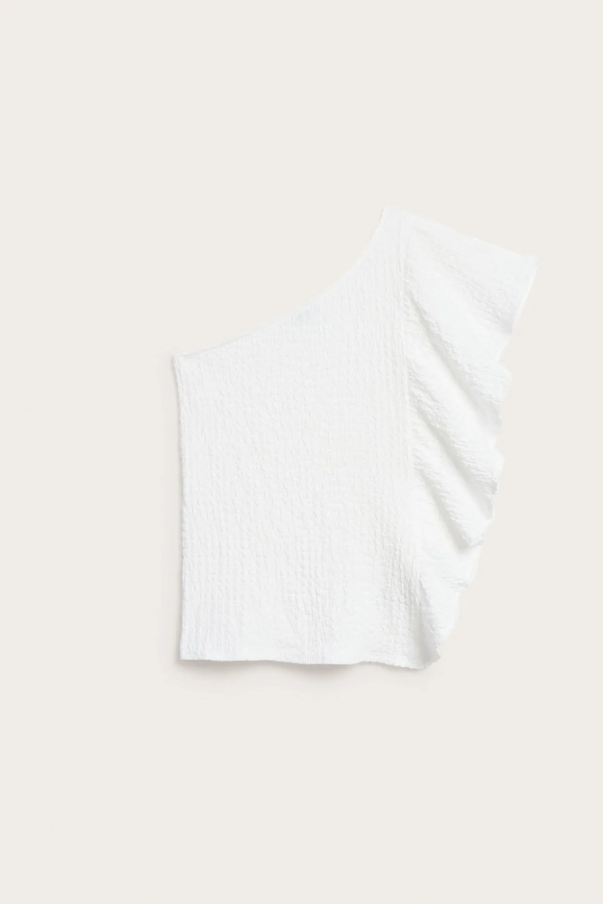 One shoulder-topp med volang