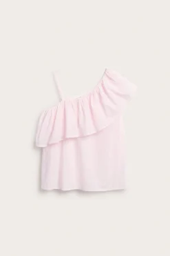 One shoulder-topp med volang